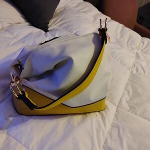 MIA White and Yellow Shoulder Bag